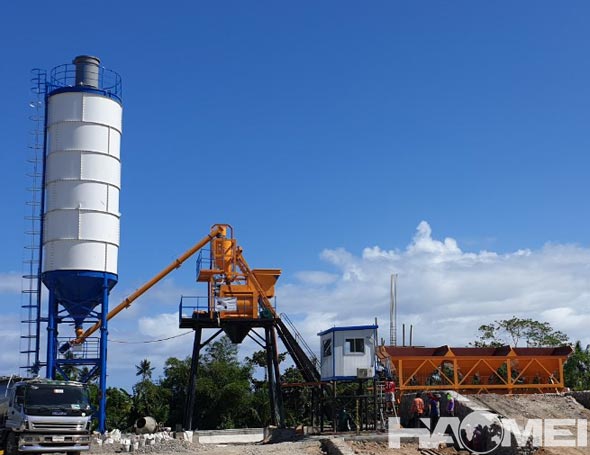 Hzs50 concrete batching plant in the philippines