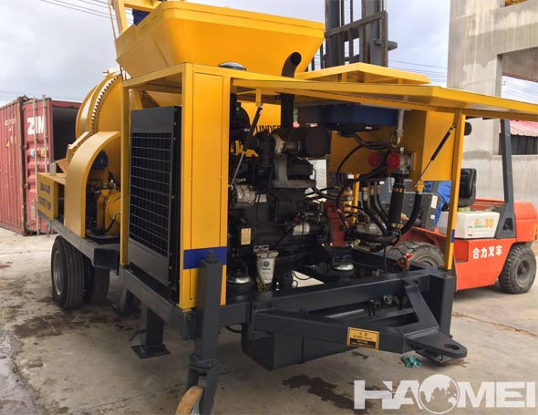 concrete mixer with pump machine