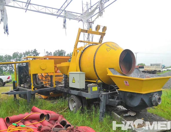 mobile concrete mixer with pump