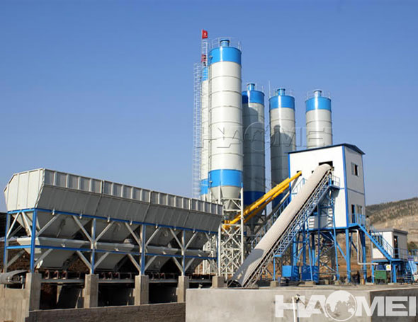 belt conveyor type concrete batching plant