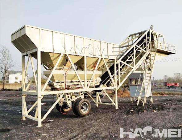 dry mobile concrete batching plant