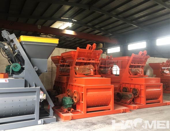 forced twin shaft concrete mixer