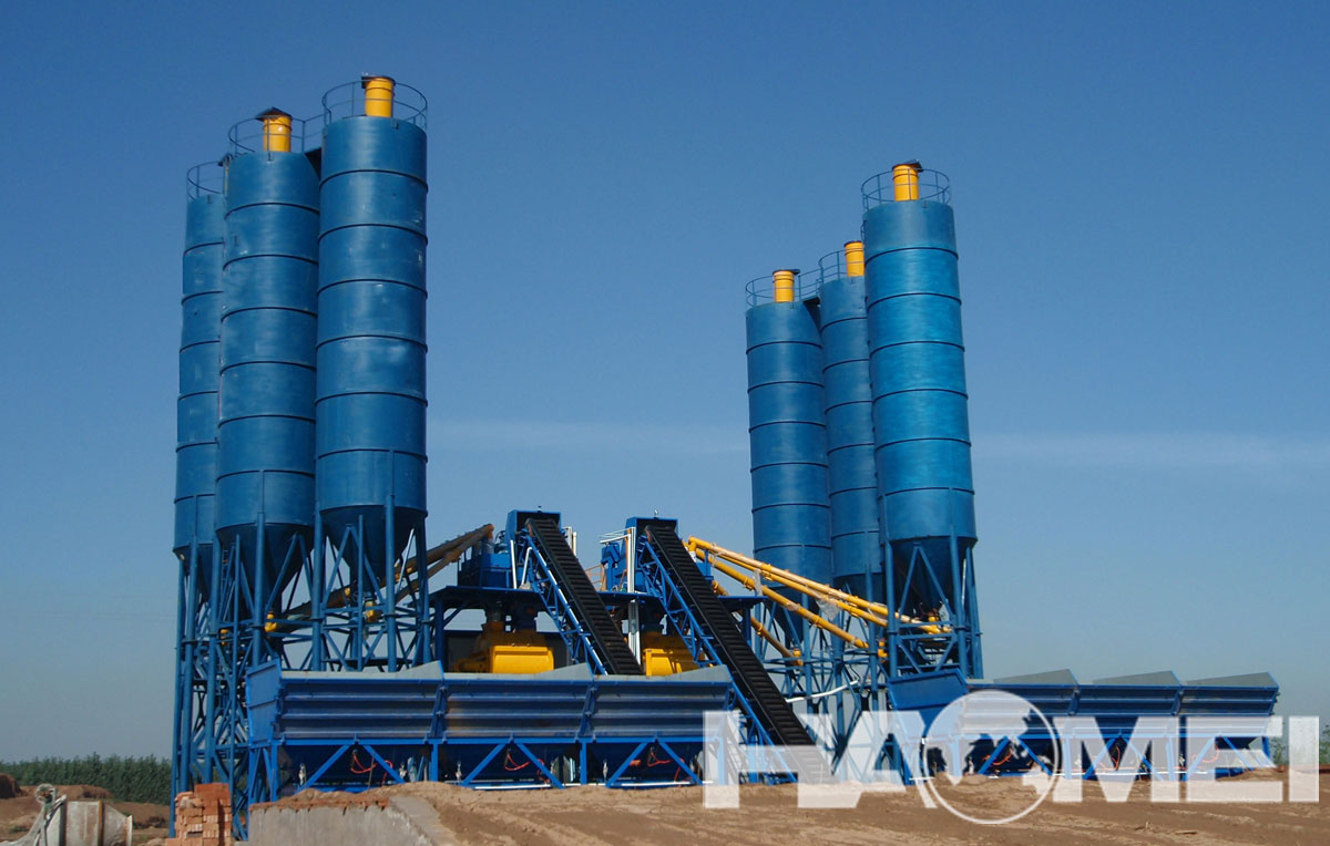 Large Twin Shaft Mixer Batching Plant