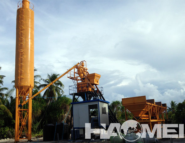 HZS35 stationary concrete batching plant