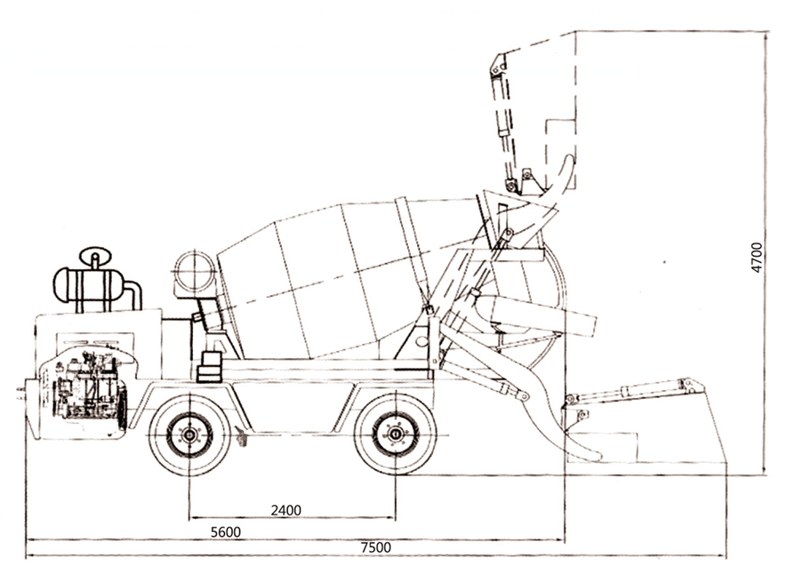 self loading mobile concrete mixer china