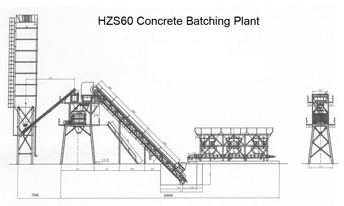 hzs60 concrete batching plant