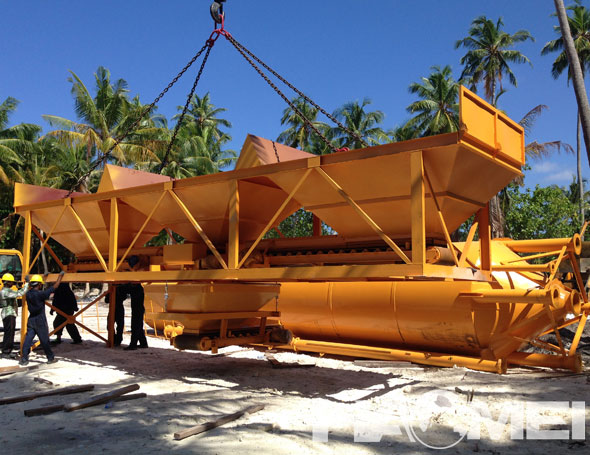 New Delivery to Male of HaoMei HZS35 Stationary Concrete Batching Plant