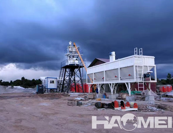HZS50 concrete batching plant