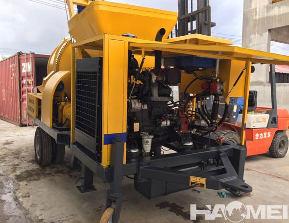 concrete mixer and pumping machine