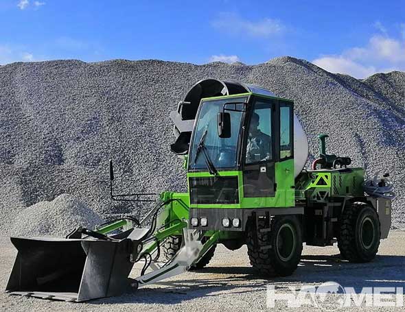 self loading mobile concrete mixer