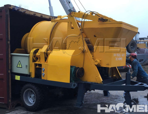 mini concrete mixer with pump