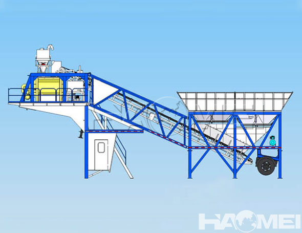 mobile type concrete batching plant