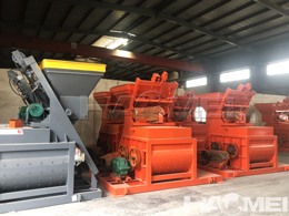 force action twin shaft concrete mixer