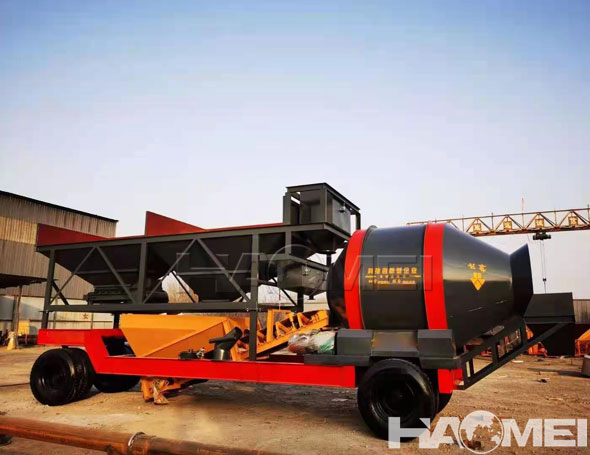 35m3/h mobile concrete batching plant
