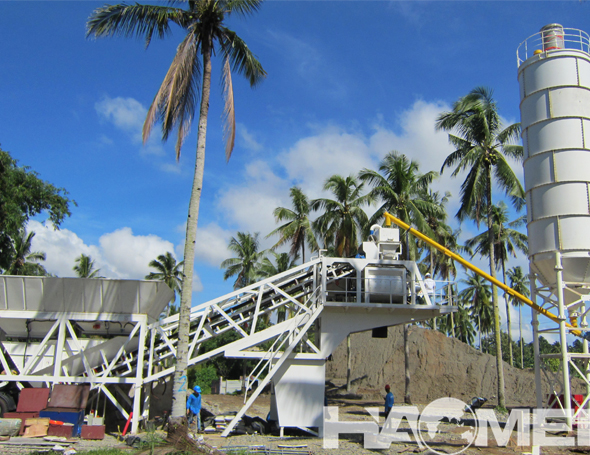 35m3/h mini mobile concrete batching plant