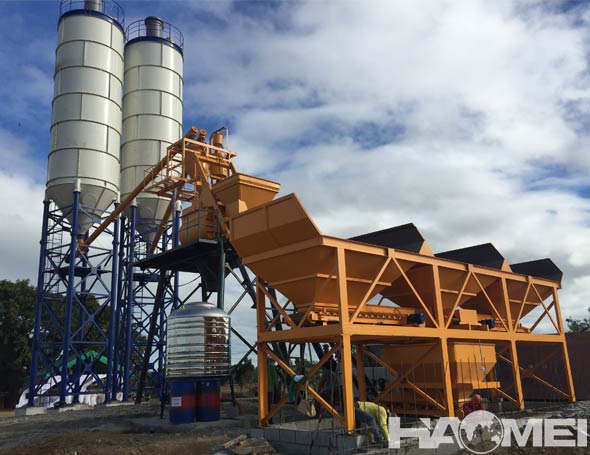 stationary concrete mixer plant