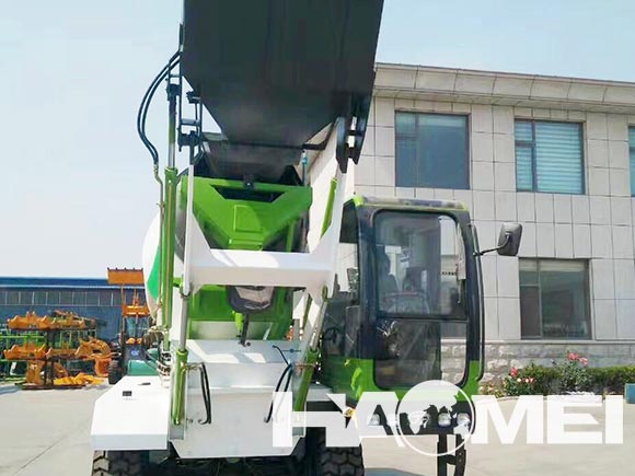 self-loading concrete truck mixer