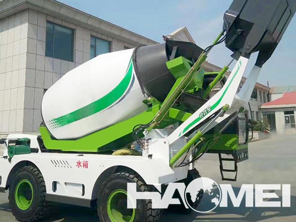 self-loading concrete truck mixer
