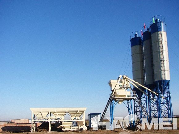hzs25 stationary concrete batching plant