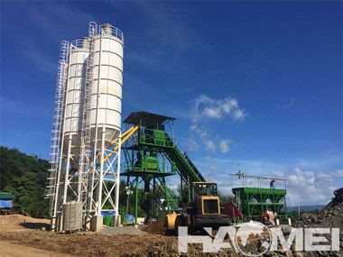 HZS60 stationary concrete batching plant