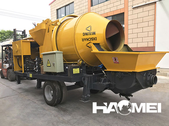 concrete mixer machine with pump