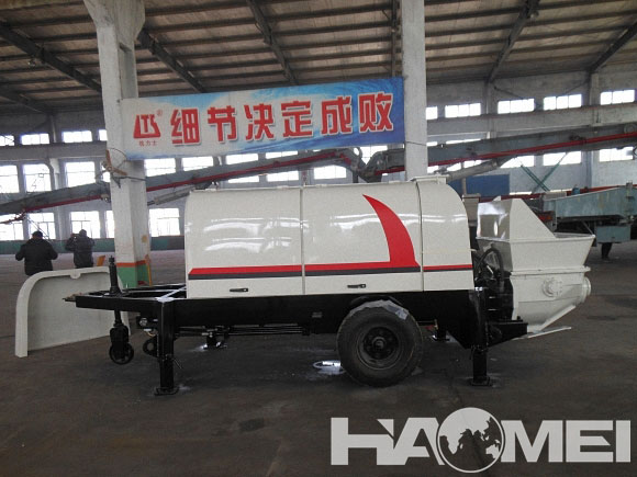 trailer concrete pump with boom